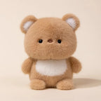 Little Cuddle Buddies mini light brown bear with white ears and tummy plush toy on white background